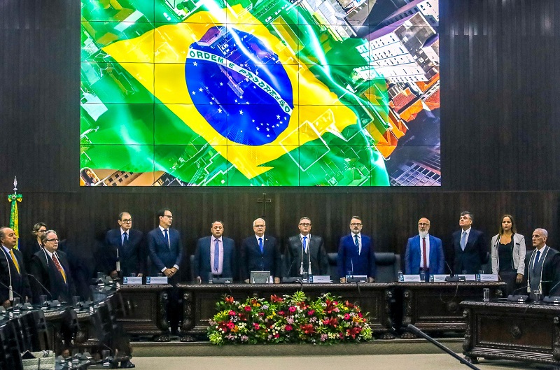 Solenidade de abertura do Ano Judiciário de 2024, realizada na sede do Tribunal de Justiça do Estado do Paraná (TJ-PR), em Curitiba. Foto: TJ-PR/Divulgação