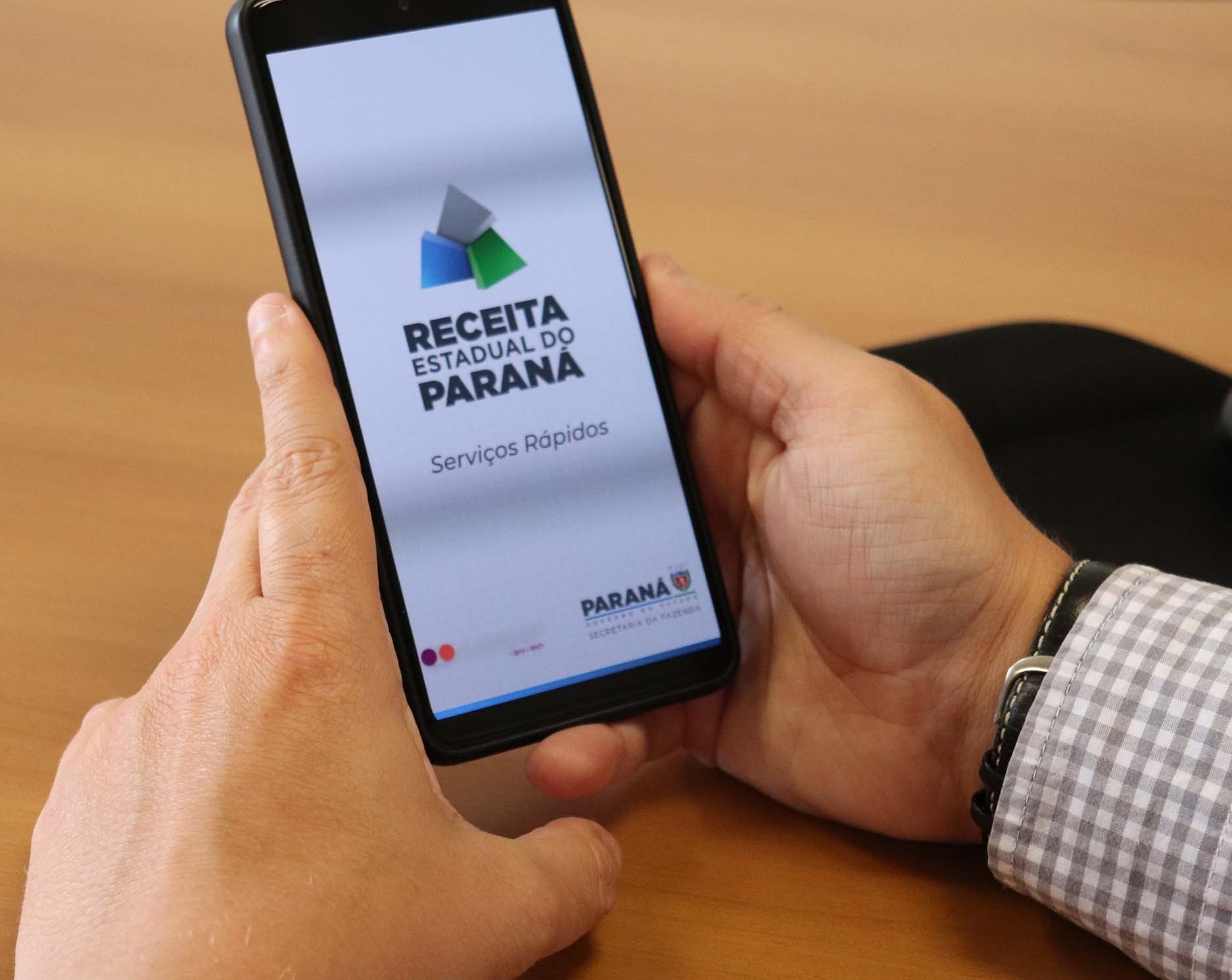 Aplicativo lançado pela Receita Estadual do Paraná, com os serviços disponíveis ao contribuinte. Foto: Agência Estadual de Notícias/Divulgação