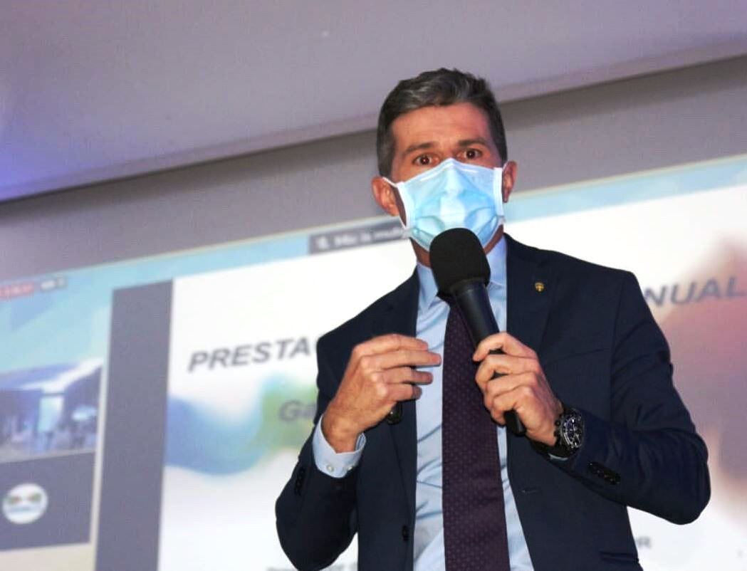 O procurador do MPC-PR Flávio Berti, em palestra no Seminário da Undime, realizado em Cascavel. Foto: Divulgação