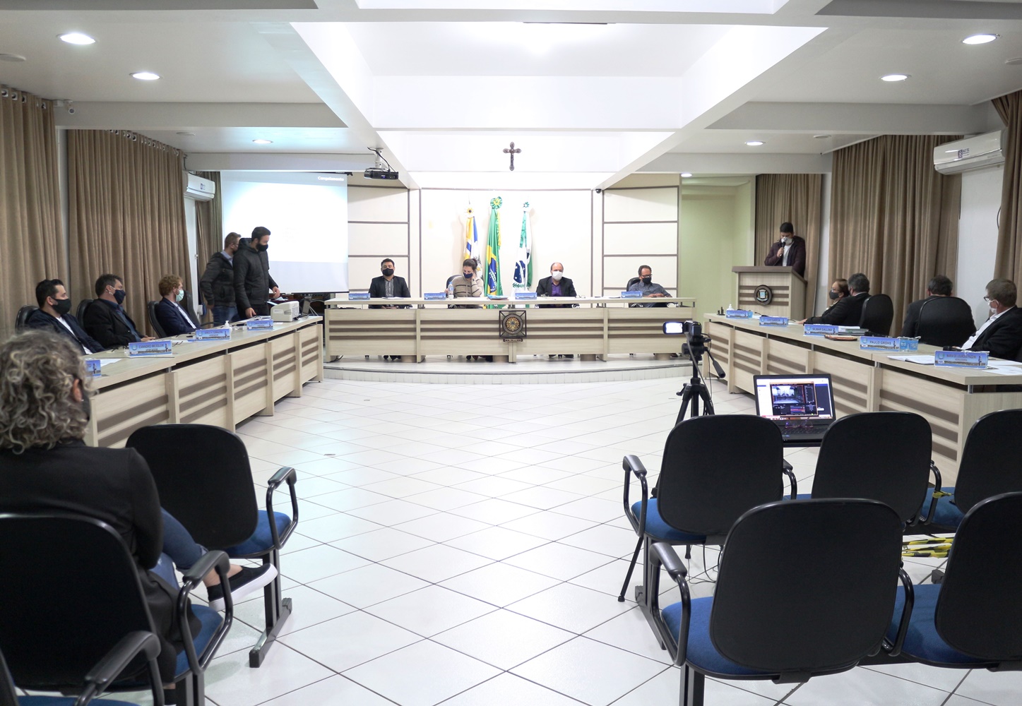 Sessão da Câmara de Vereadores de Francisco Beltrão, município da Região Sudoeste do Paraná. Foto: Câmara Municipal de Francisco Beltrão/Divulgação