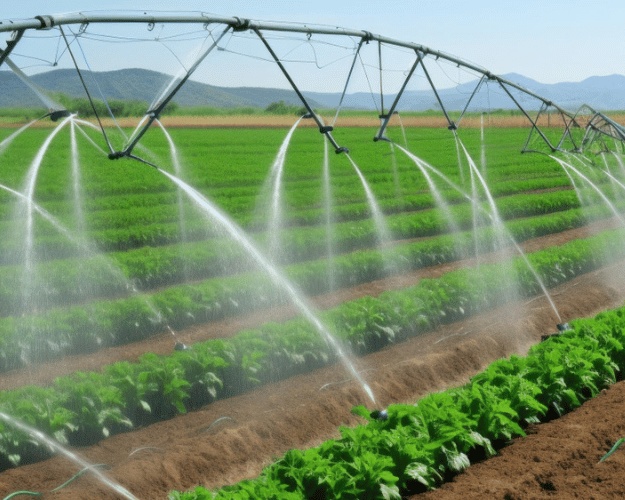 Lavoura irrigada: agricultura é uma das atividades que mais consomem reservas de água. Foto: Divulgação