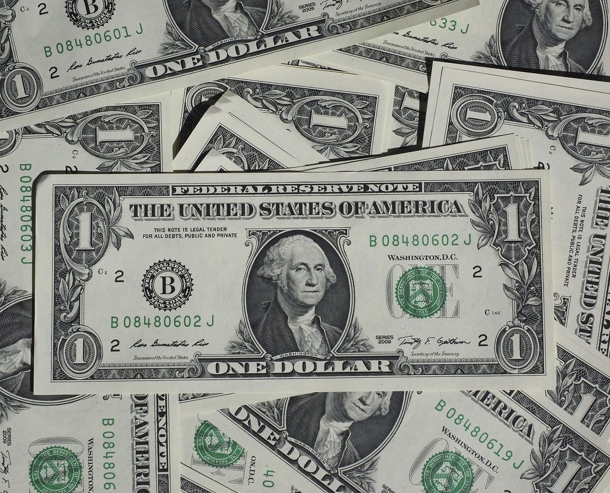 Cédulas de dólares dos Estados Unidos da América. Crédito: Divulgação