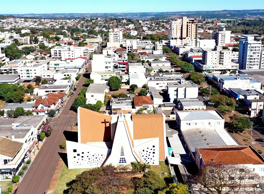Vista da sede urbana de Realeza, município da Região Sudoeste do Paraná. Foto: Divulgação