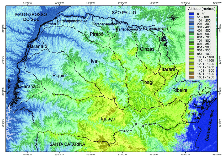 Mapa das bacias hidrográficas do Paraná,elaborado pelo Instituto das Águas do Paraná. Imagem: Divulgação