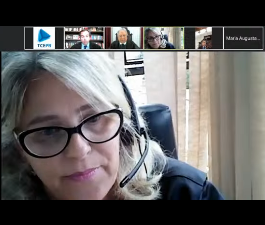 A nova procuradora-geral do Ministério Público de Contas (MPC-PR), Valéria Borba, durante sua posse, ocorrida na primeira sessão virtual do TCE-PR, nesta quarta-feira (6 de maio). Imagem: Divulgação/TCE-PR