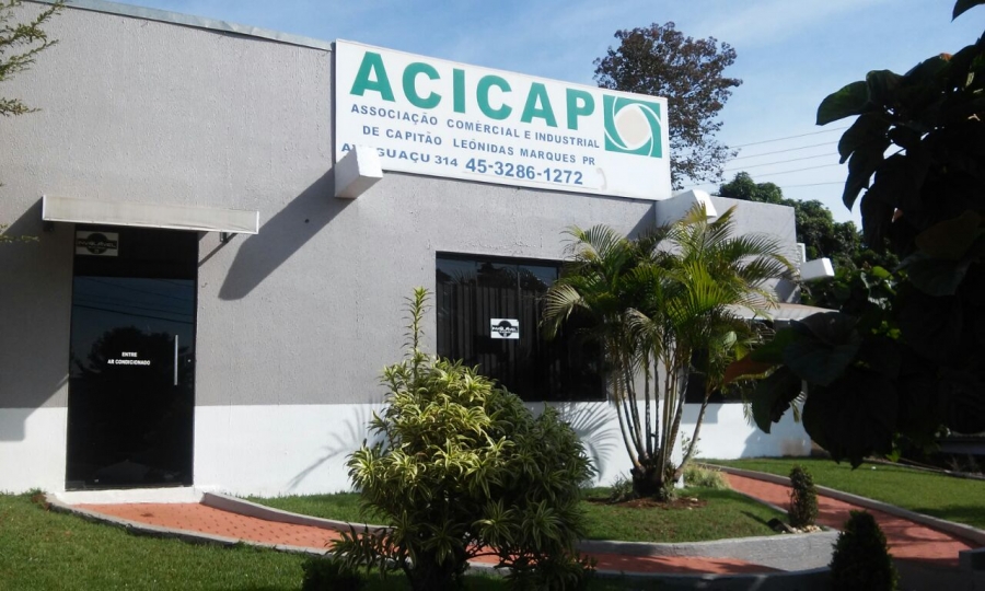 Sede da Associação Comercial e Industrial de Capitão Leônidas Marques (Acicap). Foto: Divulgação