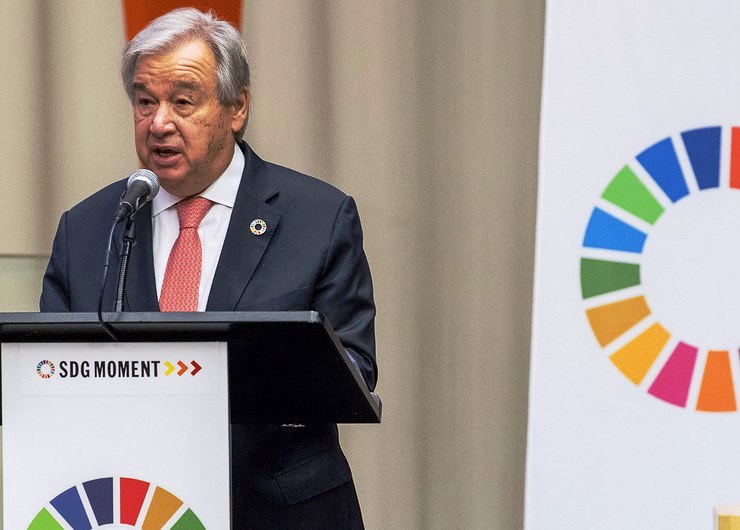 O secretário-geral da Organização das Nações Unidas (ONU), António Guterres, em evento sobre a Agenda 2030, que contempla 17 Objetivos de Desenvolvimento Sustentável (ODS). Foto: Divulgação