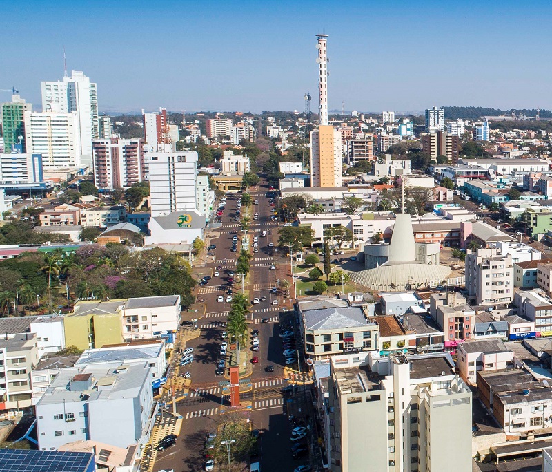 Vista da sede urbana de Toledo, município da Região Oeste do Paraná. Foto: Fábio Ulhenheimer/Divulgação