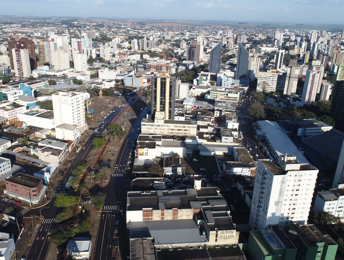 Vista geral da sede urbana de Cascavel, município mais populoso da região Oeste do Paraná. Foto: Divulgação