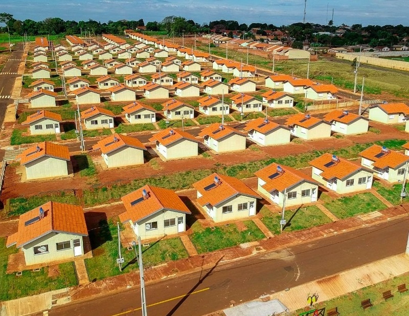 Conjunto habitacional do Programa "Minha Casa, Minha Vida", do Governo Federal, construído na cidade de Lupionóplis (Norte do Paraná). Foto: Cohapar