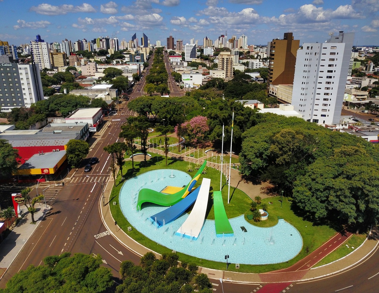 Vista de Cascavel, maior cidade da Região Oeste do Paraná, a partir da Praça do Migrante. Foto: José Fernando Ogura/Agência Estadual de Notícias - Divulgação