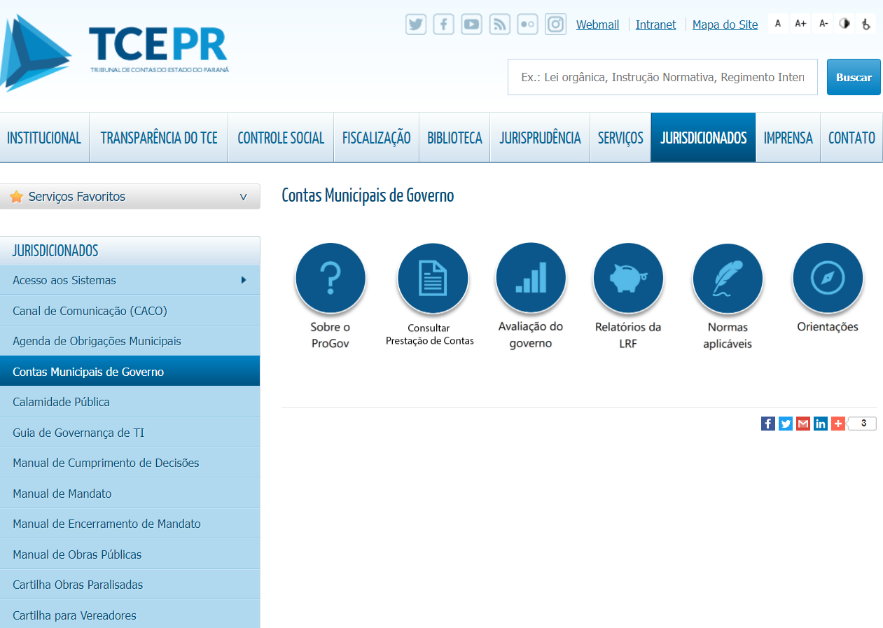 Área no portal do TCE-PR agrupa informações do Programa de Avaliação de Contas Municipais de Governo (ProGov), incluindo diagnóstico de políticas públicas dos 399 municípios do Estado.