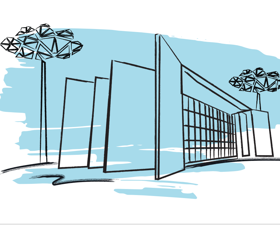 Imagem estilizada do Edifício-Sede do TCE-PR, no bairro Centro Cívico, em Curitiba. Ilustração: Núcleo de Imagem da Diretoria de Comunicação Social/Divulgação TCE-PR