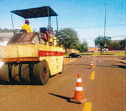 Obra de pavimentação realizada em Cascavel, no âmbito do Programa de Desenvolvimento Integrado (PDI). Foto: Divulgação/TCE-PR