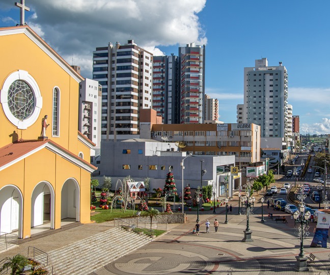 Vista da região central de Pato Branco, município do Sudoeste do Paraná. Foto: Divulgação