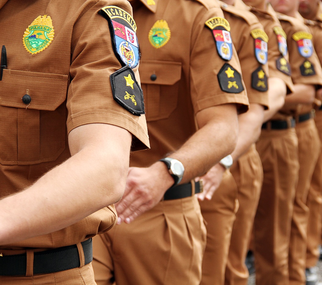 Soldados da Polícia Militar do Paraná durante apresentação. Foto: Divulgação