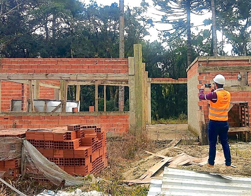 Obra do Centro de Apoio ao Turista de Quatro Barras, que está paralisada e foi incluída no Plano Anual de Fiscalização do TCE-PR em 2023. Foto: Divulgação TCE-PR