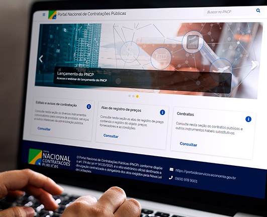 O Portal Nacional de Contratações Públicas (PNCP) centraliza os dados das contratações públicas da União, dos estados e municípios.  Foto: Divulgação