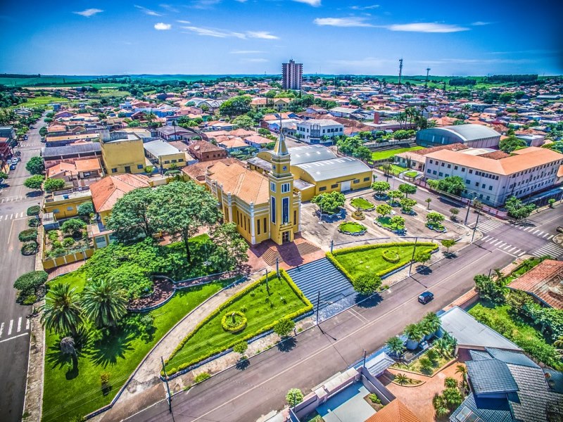 Vista aérea de Bandeirantes, município da Região do Norte Pioneiro do Paraná. Foto: Divulgação