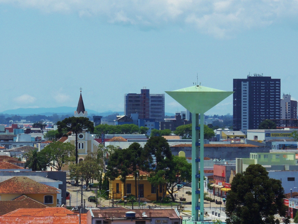 Vista aérea do centro de São José dos Pinhais, município da Região Metropolitana de Curitiba. Foto: Edison Renato/Divulgação