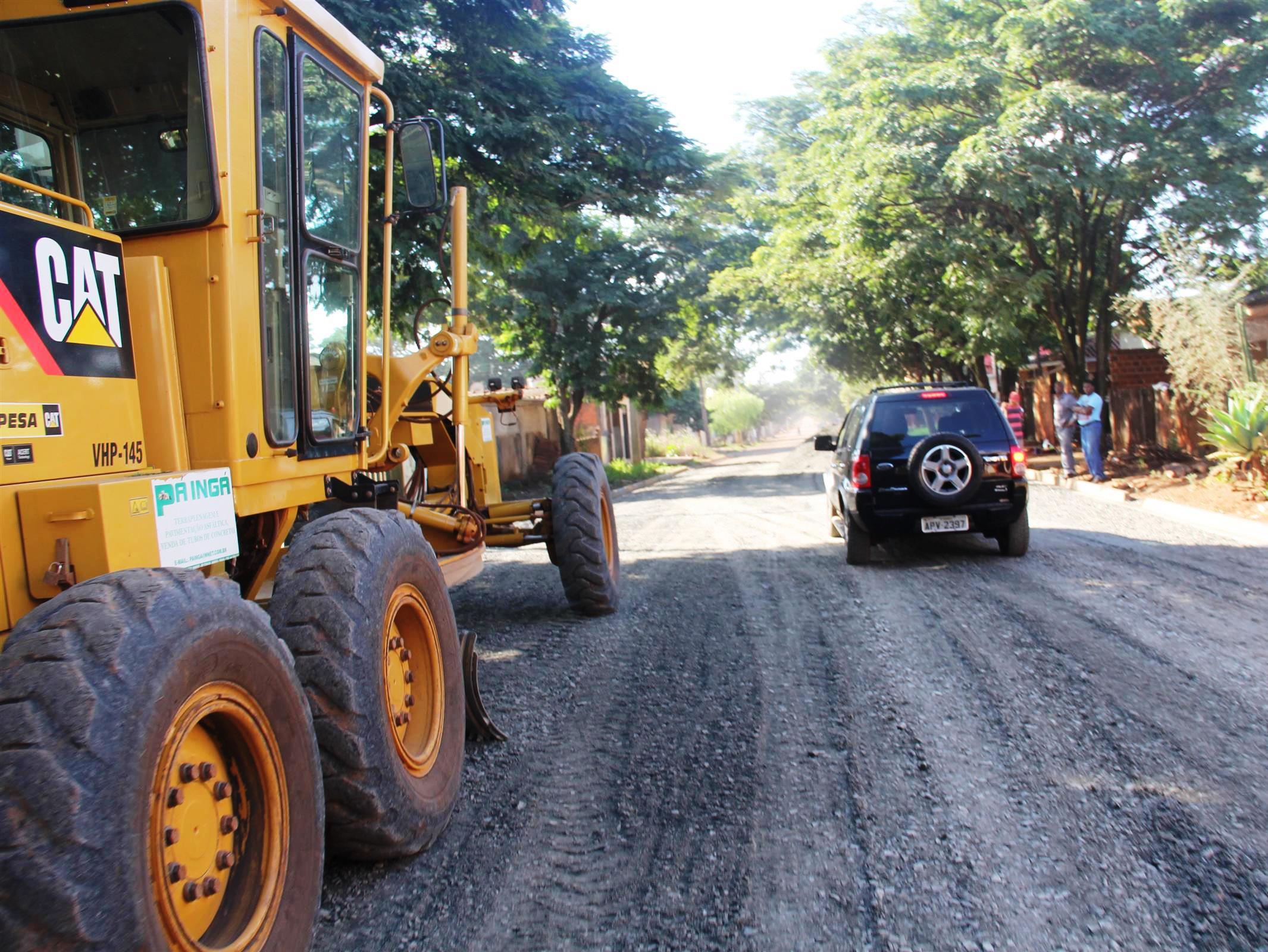 Pavimentação de rua em Sarandi, município da Região Metropolitana de Maringá. Foto: Assessoria de Comunicação/Prefeitura de Sarandi