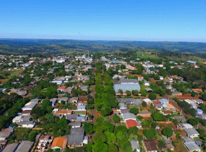 Vista aérea da sede urbana do município paranaense de Diamante do Oeste. Foto: Divulgação