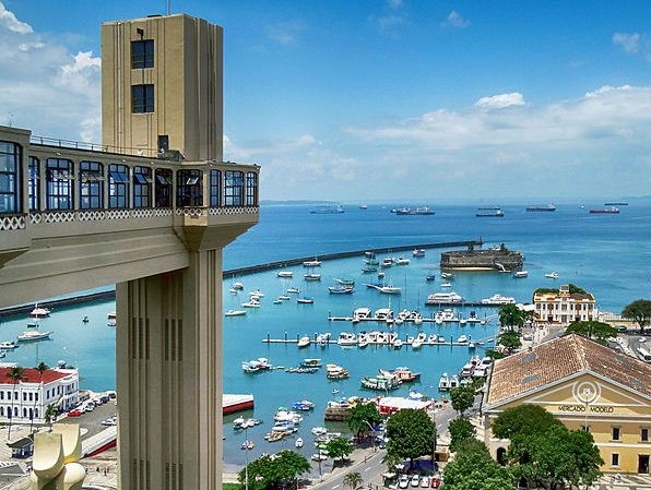 Vista da Baía de Todos os Santos, em Salvador, a partir do Elevador Lacerda. Foto: Divulgação