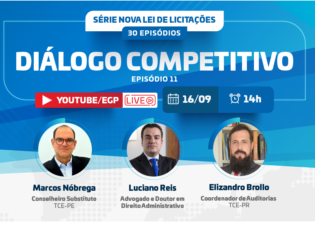 Episódio nº 11 da série Nova Lei de Licitações será realizado no dia 16 de setembro, a partir das 14h. Ilustração: Núcleo de Imagem/Diretoria de Comunicação Social - TCE-PR