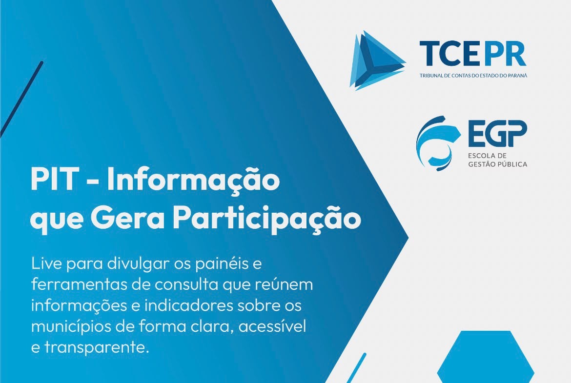 O TCE-PR promoverá "live" sobre o Portal de Informações para Todos (PIT) no dia 30 de junho, às 10h30