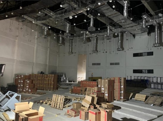 Obra inacabada do Espaço Multiarte do Centro Cultural Rita Pavão, no bairro Boqueirão, em Curitiba. Foto: Equipe de Fiscaliação da 2ª ICE/TCE-PR