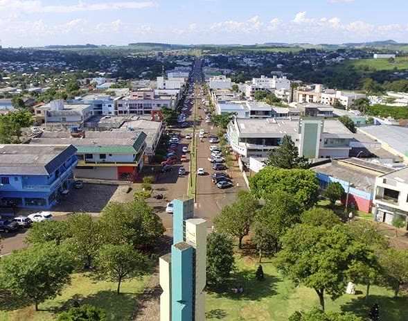 Vista da sede urbana do município de Santo Antônio do Sudoeste. Foto: Divulgação