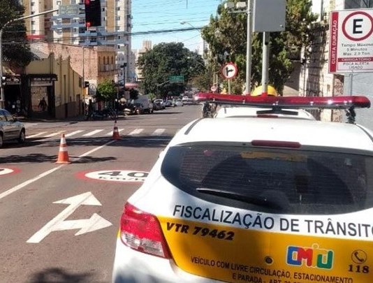 Radar de controle de velocidade instalado na esquina das ruas Goiás e Duque de Caxias, no Centro de Londrina. Foto: Divulgação
