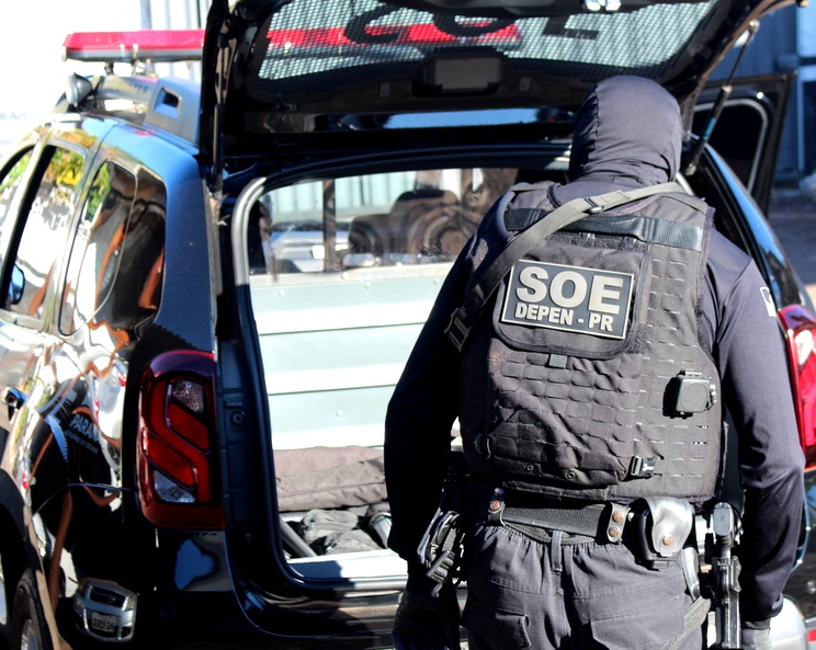 Veículos da Polícia Penal do Paraná, vinculada à Secretaria de Estado da Segurança Pública (Sesp-PR). Foto: Agência Estadual de Notícias.