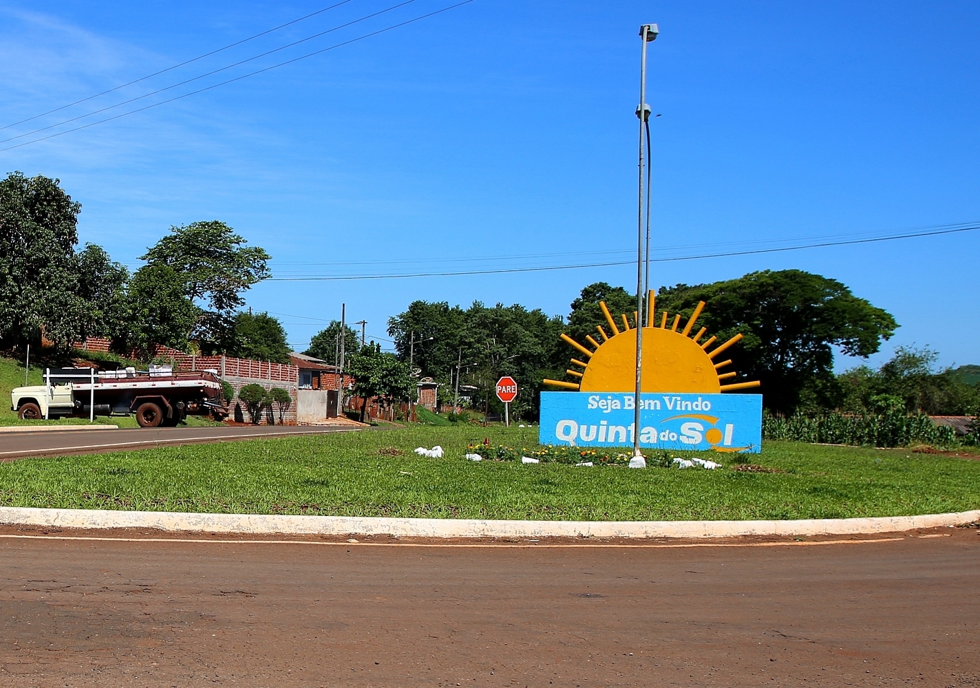 Trevo de acesso à sede urbana de Quinta do Sol, município da Região Central do Paraná. Foto: Wagner Araújo/Divulgação TCE-PR