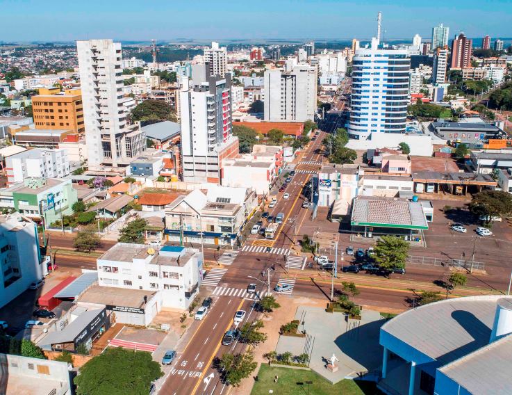 Vista da sede urbana de Toledo, município da Região Oeste do Paraná. Foto: Prefeitura de Toledo/Divulgação