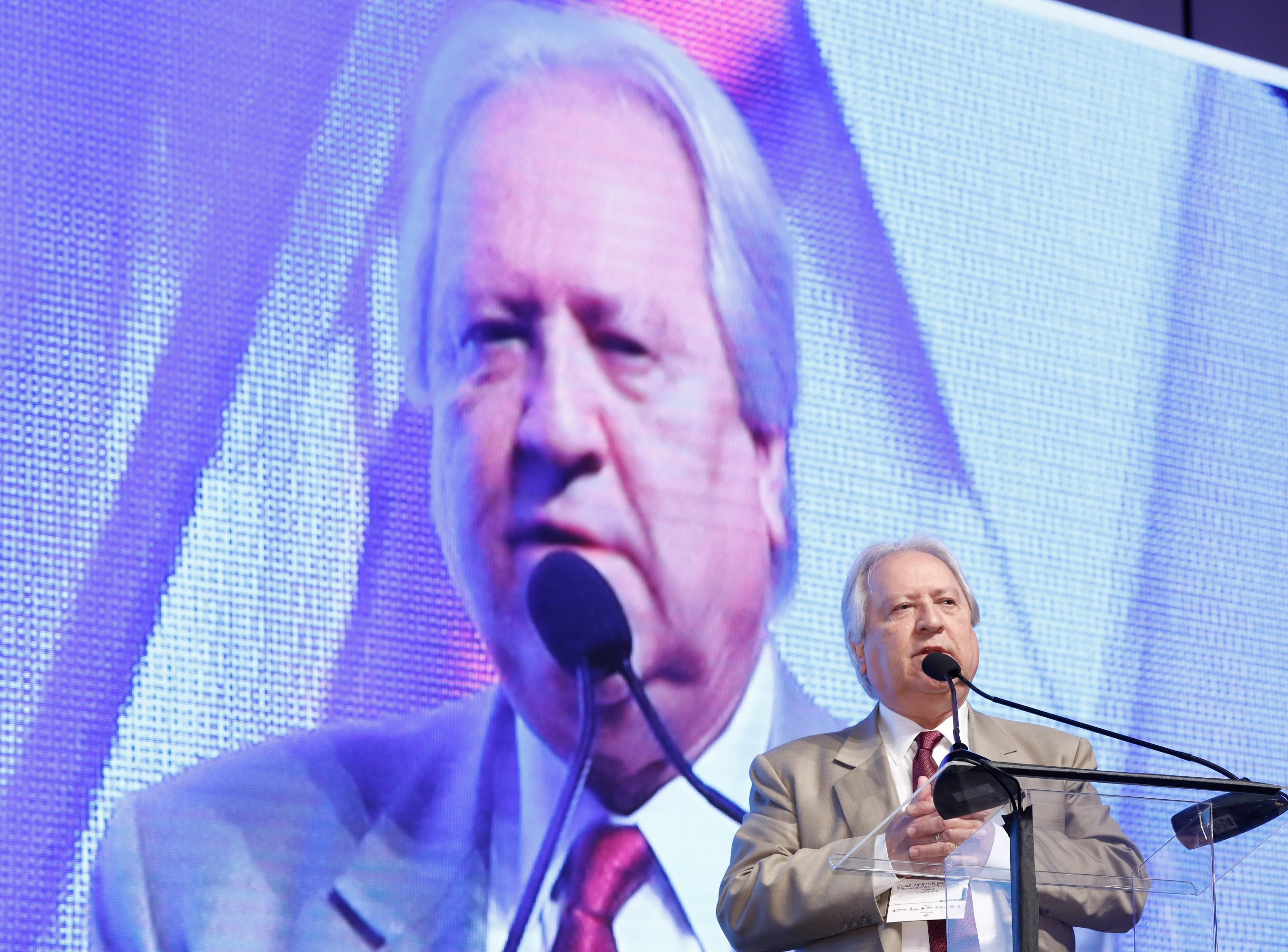 O presidente do TCE-PR, conselheiro Nestor Baptista, durante o 1º Congresso Internacional dos Tribunais de Contas (CITC), realizado em Foz do Iguaçu, em novembro de 2019. Foto: Wagner Araújo/Divulgação TCE-PR