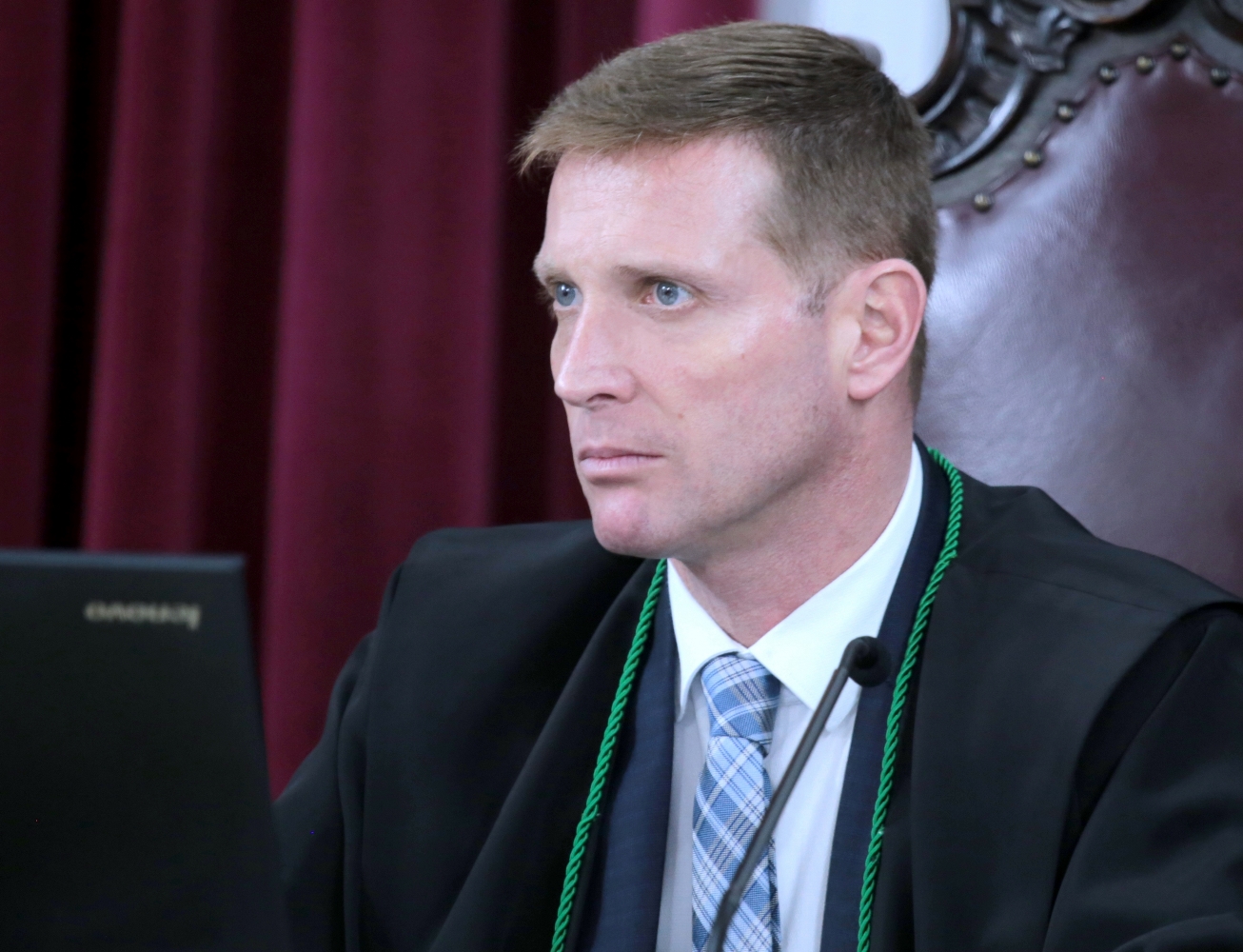 O conselheiro Fabio Camargo preside sessão da Primeira Câmara do TCE-PR realizada em 1º de julho de 2019. Foto: Wagner Araújo/Divulgação TCE-PR