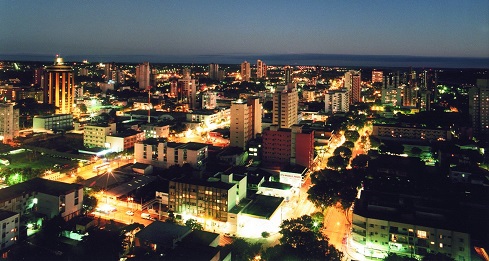 Vista aérea de Foz do Iguaçu, município da região Oeste do Paraná