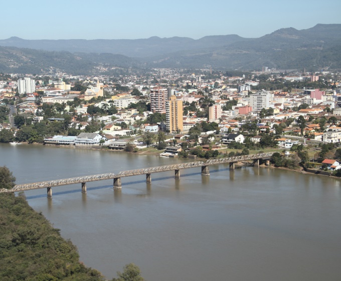 Vista aérea de União da Vitória, município da Região Sul do Paraná. Foto: Divulgação