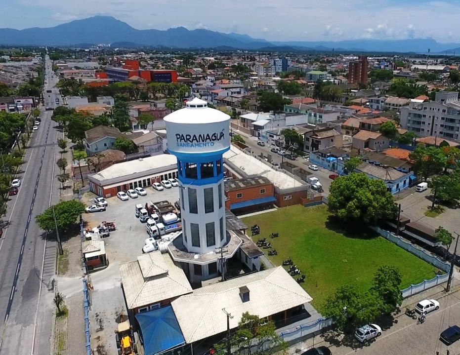 Estrutura da Paranaguá Saneamento S.A., empresa que opera os serviços de fornecimento de água e de coleta e tratamento de esgoto nesse município do Litoral do Paraná. Foto: Divulgação