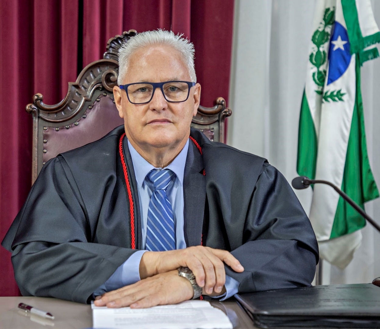 O procurador do Ministério Público de Contas do Estado do Paraná (MPC-PR) Gabriel Guy Léger, durante sua posse como procurador-geral do órgão no biênio 2024-2026. Foto: Mauro Beghetto Pentado/TCE-PR