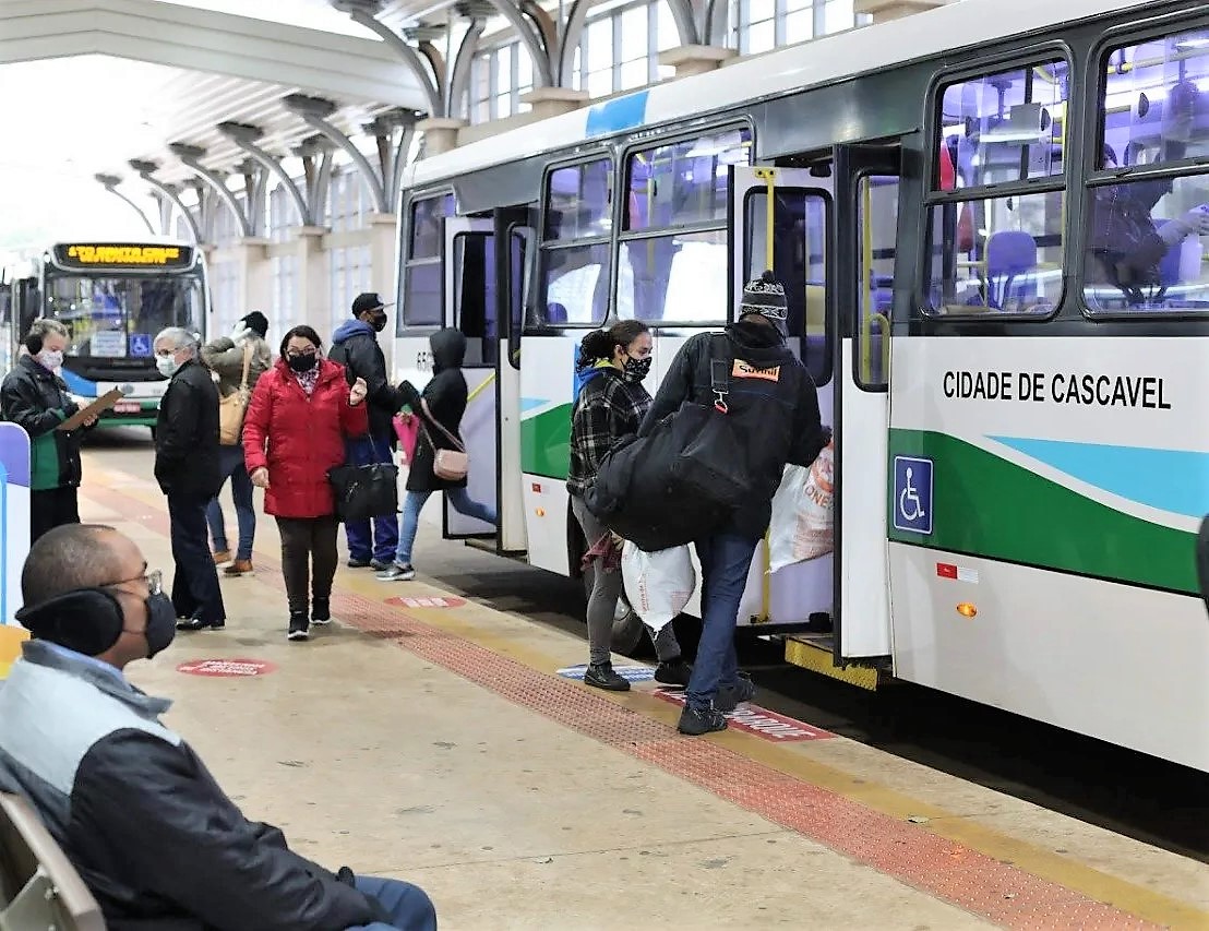 Ônibus do sistema de transporte coletivo de Cascavel, principal cidade da região Oeste do Paraná. Foto: Divulgação