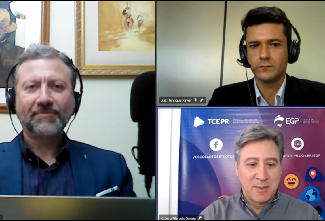 Servidores do TCE-PR em live sobre o Índice de Transparência da Administração Pública (ITP).