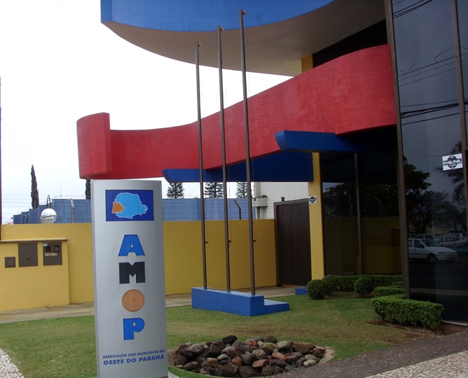 Sede da Associação dos Municípios do Oeste do Paraná (Amop), em Cascavel. Foto: Divulgação