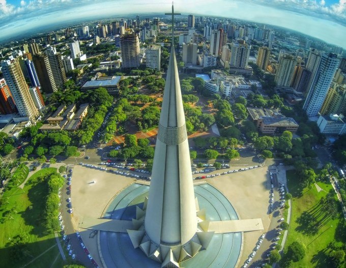 Vista aérea de Maringá, a partir da Catedral de Nossa Senhora da Glória. Foto: Divulgação