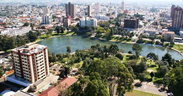Vista aérea de Guarapuava, principal cidade da região Centro-Sul do Paraná. Foto: Divulgação