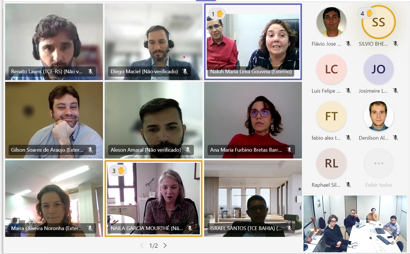 Painel de Referência virtual promovido pela equipe responsável pelas auditorias municipais na área da educação do Plano de Fiscalização (PAF) 2024-2025 do TCE-PR, que reuniu representantes de outros 15 TCs no dia 27 de maio.