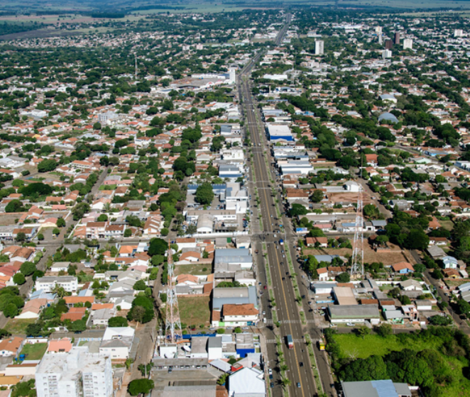 Vista aérea de Paranavaí,cidade da região Noroeste do Paraná. Foto: Divulgação