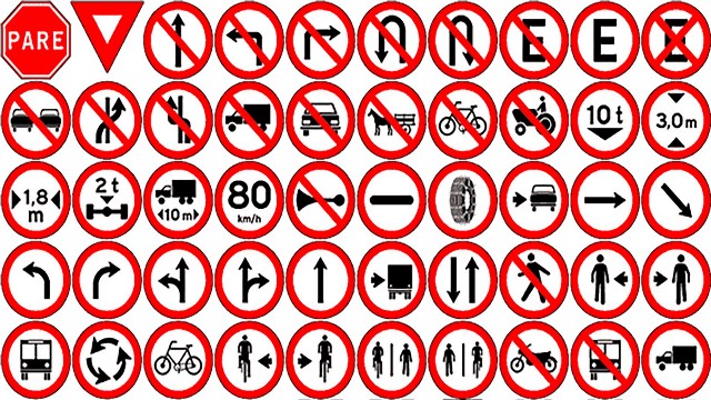 Placas de trânsito. Imagem: Divulgação