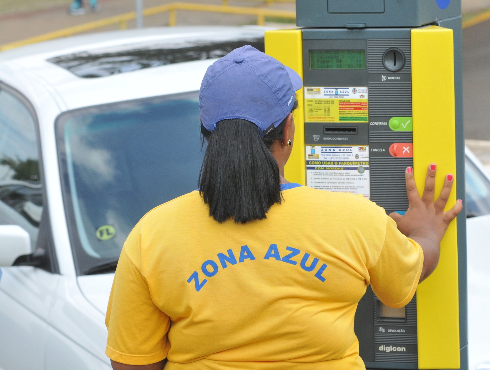 Estacionamento regulamentado rotativo Zona Azul, na área central de Londrina. Foto: Divulgação